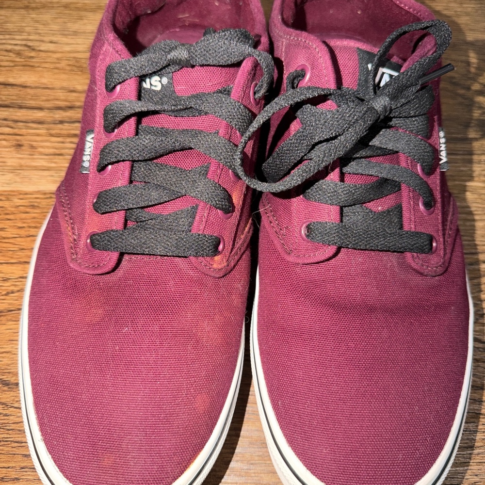 Vans Atwood Canvas Burgundy Skate Shoes Mens Size 12 Lace Up Sneakers